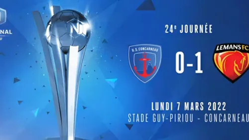National: L'US Concarneau s'incline face au Mans (0-1)